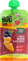 Пюре фруктово-ягодное пастеризованное Банан-черная смородина Смузи Bob Snail д/п 120г
