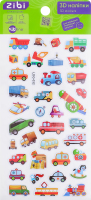Наліпки ZiBi Kids Line 3D Транспорт мікс 18см
