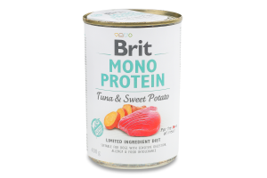Корм повнораціонний для дорослих собак Tuna&Sweet potato Mono protein Brit з/б 400г