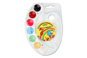 Фарби акварельні медові на палітрі набір з 7 кольорів без пензлика Тетрада 1шт