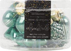 Набір підвісок новорічних зелених скло 4см 12шт ARB101120