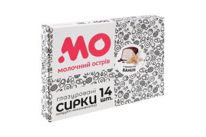 Сирок глазурований 26% з цукром з ароматом ванілі Молочний острів к/у 500г
