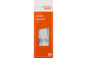 Guaranteed Value Heavy Duty Plastic Spoons - 24 CT