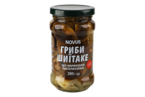 Грибы целые маринованные пастеризованные Шиитаке Novus с/б 280г