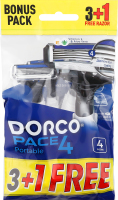 Бритва одноразовая мужская №FRA100-4P(3+1) Portable Pace 4 Dorco 4шт
