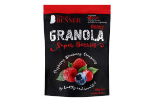 Гранола Super Berries Raspberry Blueberry Cranberry Doctor Benner д/п 300г