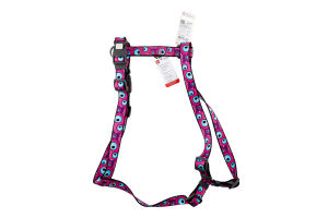 Шлея д/собак Око монстра з QR паспортом анатомічна H-образна нейлон пластиковий фастекс р.L 25мм A51-85см B61-85см WauDog
