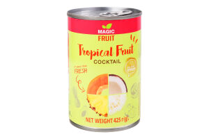 Коктейль в легком сиропе Tropical fruits Magic Fruit ж/б 425г