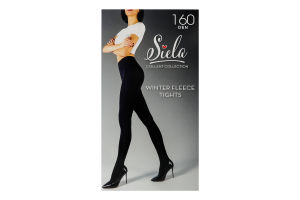 Термоколготки женские на коротком флисе Siela Collant collection 160den M nero
