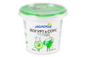 Соус 2.1% йогуртовый с наполнителем Огурец-укроп Йогурт&Соус Молокія ст 250г