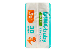 Трусики-підгузники для дітей 12-17кг 5 3D Soft Dinobaby 30шт
