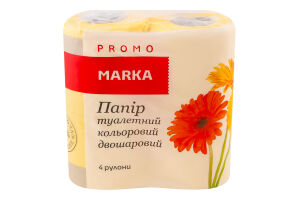 Бумага туалетная цветная 2-х слойная Marka Promo 4шт
