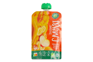 Пюре фруктовое гомогенизированное стерилизованное Смузи яблоко-банан-манго Garden Gadz д/п 190г