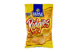 Wise Ridgies Bacon & Cheddar Ridged Potato Chips
