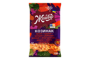 Козинак с облепиховым маслом Арахис + курага + кунжут + изюм Жайвір м/у 130г