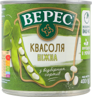 Квасоля відварена стерилізована Ніжна Верес з/б 400г