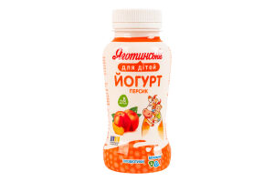 Йогурт 1.5% для детей от 8мес с витаминами и пробиотиками Персик Яготинське для дітей п/бут 185г