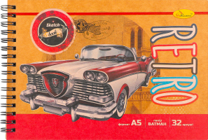 Скетчбук Крафт А5 білий ватман на пружині 32аркуші Апельсин