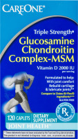 CareOne Triple Strength Glucosamine Chondroitin Complex-MSM Joint Health and Dietary Supplement Caplets - 120 CT