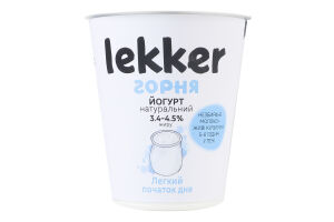 Йогурт 3.4-4.5% термостатный из цельного молока Lekker ст 300г