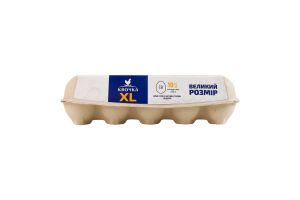 Яйця курячі харчові столові відбірні XL Квочка к/у 10шт