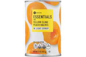 Essentials Yellow Cling Peach Halves In Light Syrup