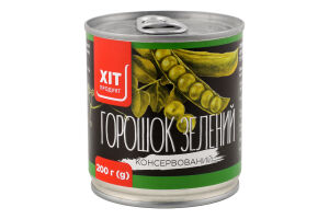 Горошок зелений консервований 200г ж/б з ключем Хіт Продукт
