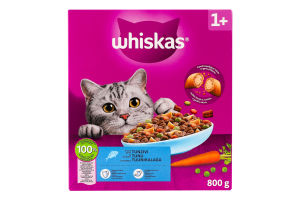 Корм сухий повнораціонний для дорослих котів з тунцем Whiskas к/у 800г