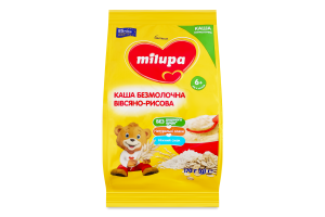 Каша безмолочна суха для дітей від 6міс швидкорозчинна вівсяно-рисова Milupa м/у 170г