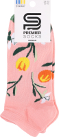 Шкарпетки жіночі Premier socks короткі з квітами р.23-25 Арт.7044
