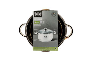 Каструля 4,5л з скляною кришкою 22см 26-238-126 Krauff