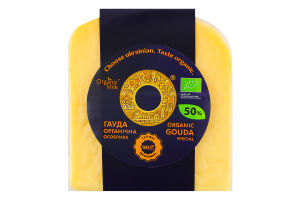 Сир Гауда особлива органічна 50% 200г в/у Органік Мілк