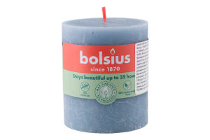 Свеча голубая 8х6.8см №103668780357 Bolsius 1шт