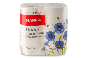 Папір туалетний 2-х шаровий Marka Promo 4шт
