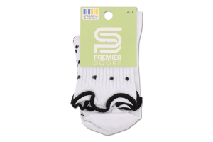 Шкарпетки Premier socks вис рюш чорн горох р16-18