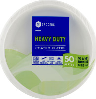 SE Grocers Coated Plates 10 1/16" Dinner Size Heavy Duty - 50 CT