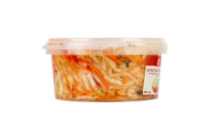 Салат закусочний з підсолоджувачами Капуста білоголова по-корейськи з морквою та перцем солодким Fine Life відро 500г