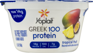 Yoplait Greek 100 Protein Fat Free Yogurt Tropical Fruit