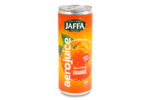 Нектар газированный пастеризованный апельсиновый Aerojuice Jaffa ж/б 250мл