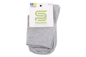 Шкарпетки дит Premier socks Економ рубч сір р16-18