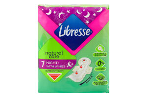 Прокладки гігієнічні з екстрактом алое вера та ромашки Night+ Natural Care Libresse 7шт