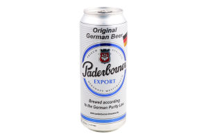 Пиво 0.5л 5.5% светлое фильтрованное солодовое пастеризованное Export Paderborner ж/б
