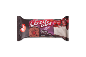Сырок глазированный 26% с сахаром и печеньем Шоколад-вишня Cheese cake bar Молочний острів м/у 50г