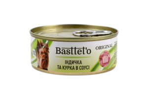 Корм д/собак Індичка та курка в соусі 85г ж/б Басттет"о