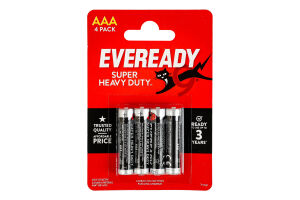 Батарейка AAA 1.5V R03 Super heavy duty Eveready 4шт