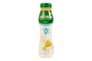 БІФІДОЙОГУРТ ПИТНИЙ АКТИВІА 0,5% ЖИРУ "МАНГО-БАНАН" БЕЗ ЦУКРУ