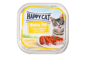 Корм д/котов Happy Cat Duo паштет говядина-кролик