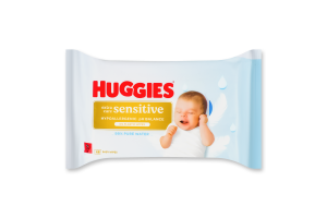 Салфетки влажные детские Sensitive Extra care Huggies 48шт