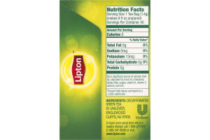 Lipton Green Tea Bags Decaffeinated - 40 CT