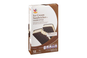 Ahold Ice Cream Sandwiches Churn Style - 12 CT